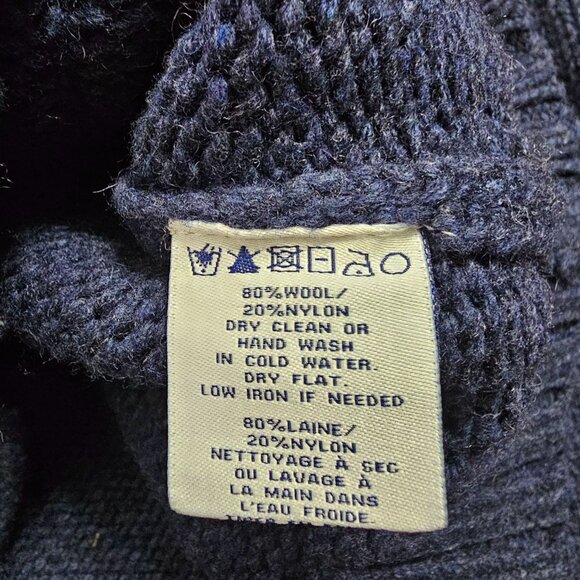 Schott Bros NYC Shawl Collar Cardigan Sweater L Corduroy Accent Fisherman Dad - Picture 11 of 12